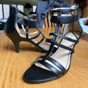 Nine West Black Strappy Heels Size 9